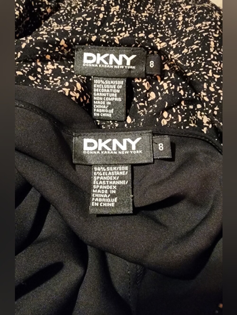 DKNY NWOT 94% Silk 2-Piece Midi Slip Dress Set Lace Sz 8 - Picture 6 of 6